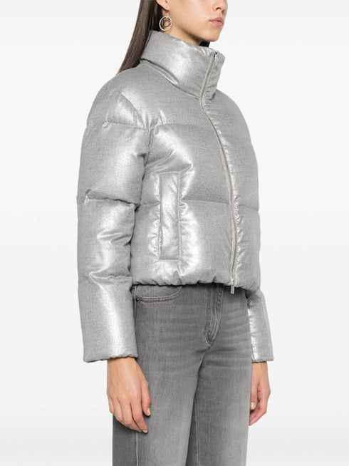 lamé-effect puffer jacket